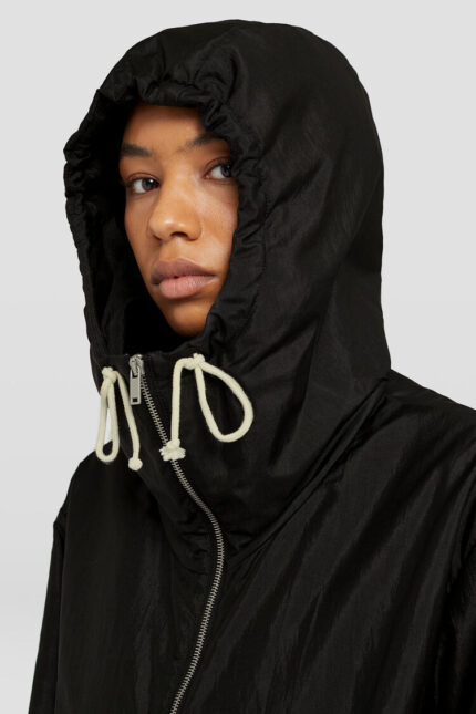 Hooded padded blouson jacket