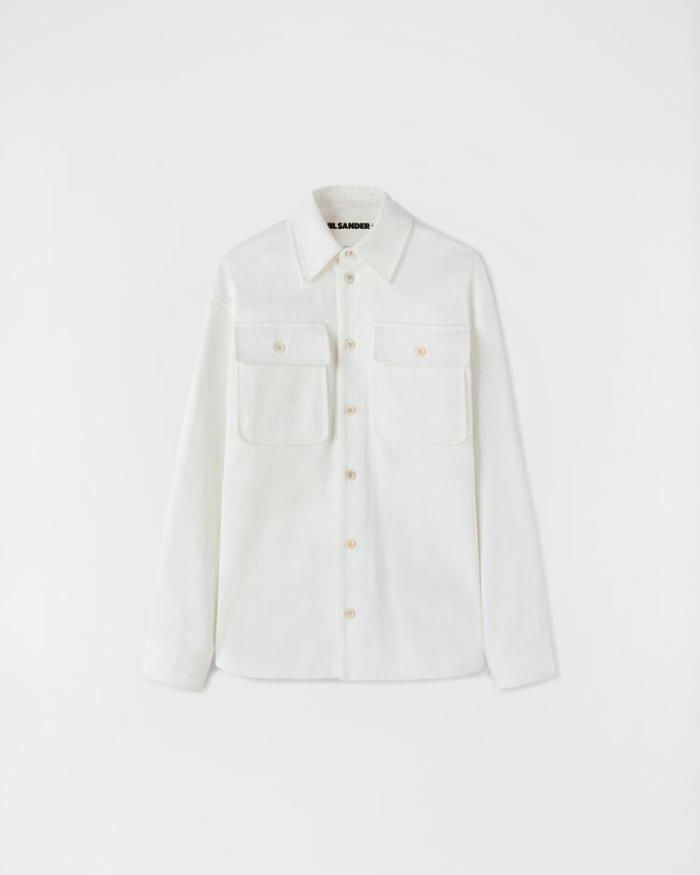Long sleeved Japanese denim shirt with patch pockets