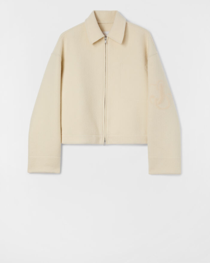 Virgin wool overshirt with needle-punched Jil Sander