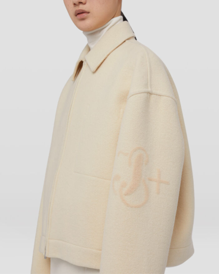 Virgin wool overshirt with needle-punched Jil Sander