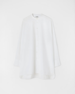 Long cotton poplin shirt with dropped shoulders and embroidered Jil Sander monogram
