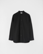 Long-sleeved cotton shirt with rounded hem and embroidered Jil Sander monogram