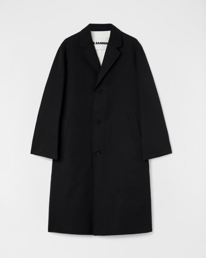 Half-lined single-breasted cotton coat