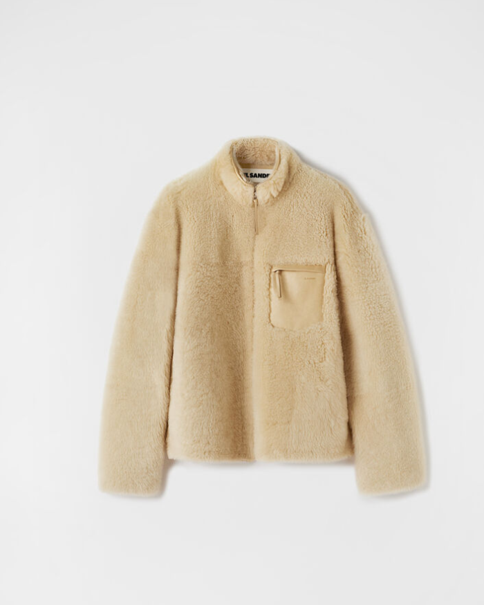 Shearling blouson with embossed Jil Sander