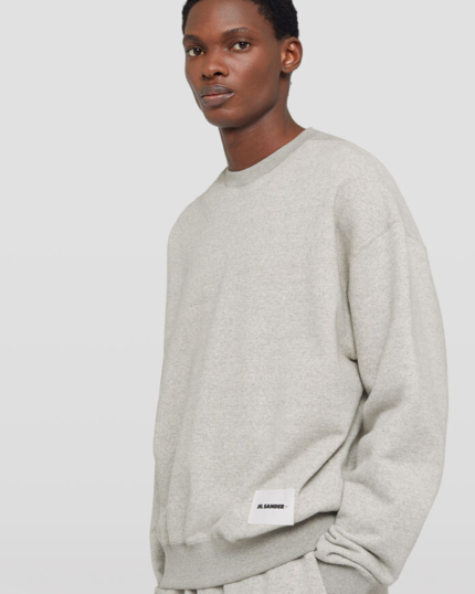 Jil Sander Long-sleeved powder green sweatshirt