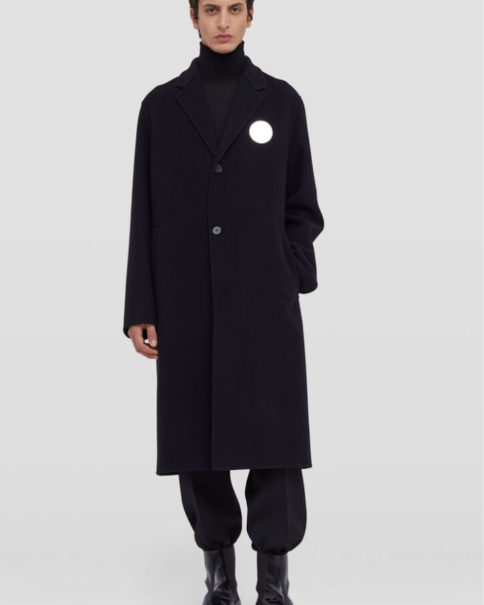 Single-breasted heavy double cashmere coat