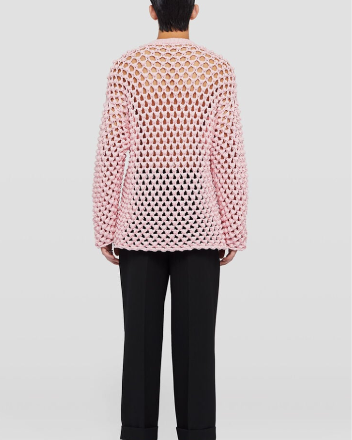 Long-sleeved chunky-knitted sweater