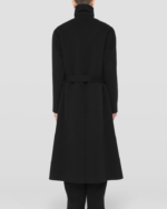 Double-breasted cashmere coat with detachable belt