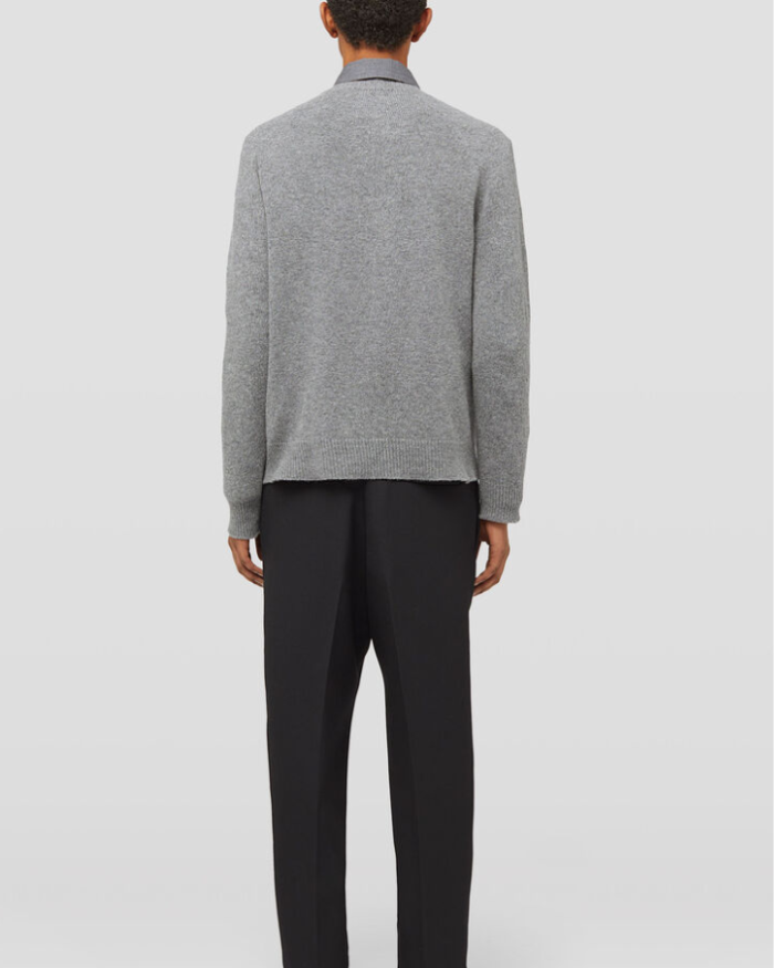 Long-sleeved merino wool and cashmere sweater