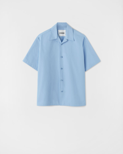 Short-sleeved heavy organic cotton poplin shirt