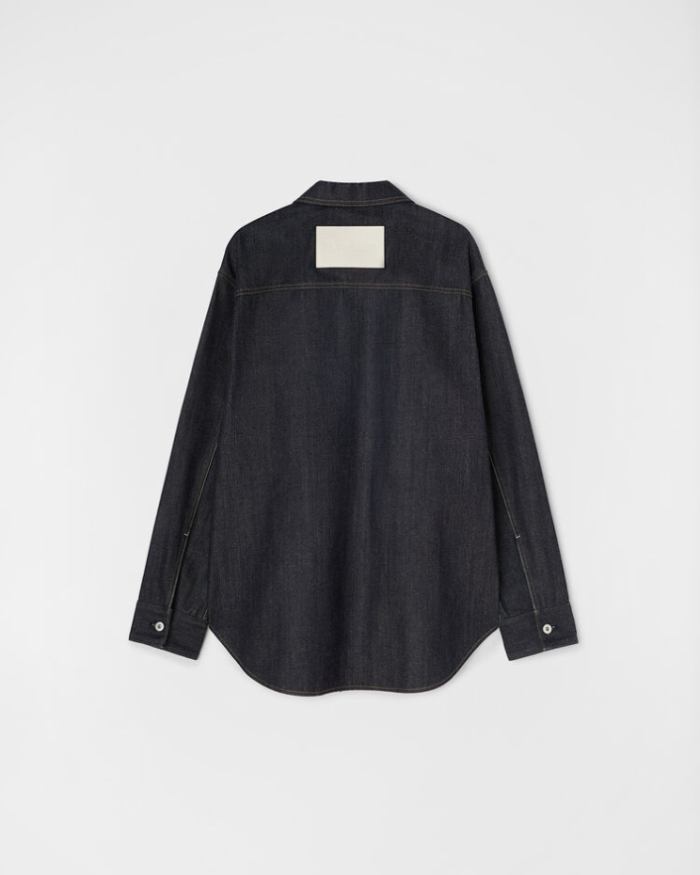 Long-sleeved denim workwear outer shirt